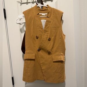 Veronica Beard Amika Linen Vest | Camel